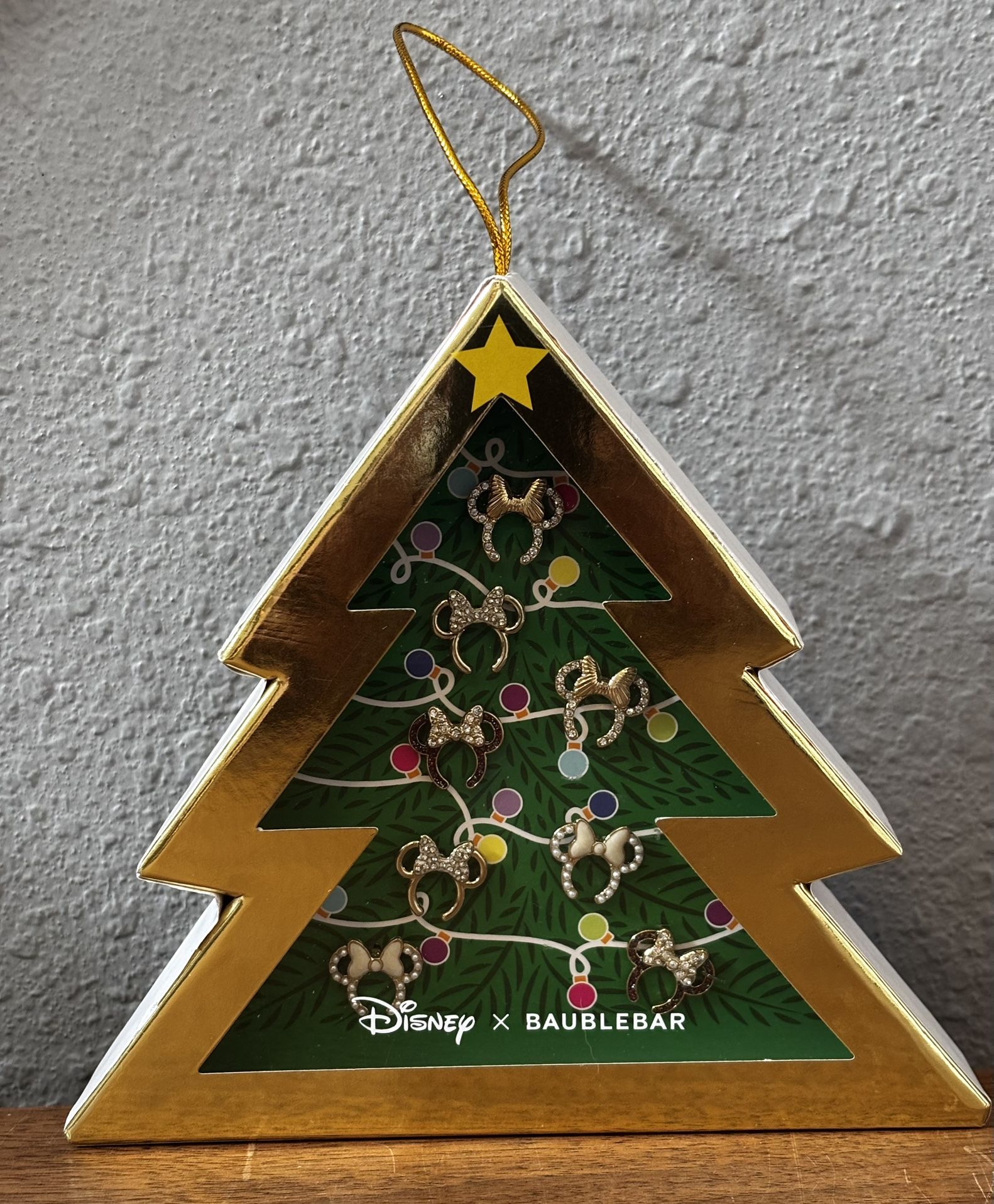 Disney + Baubelbar Christmas Minnie Stud Earrings Set of 4 New in Box