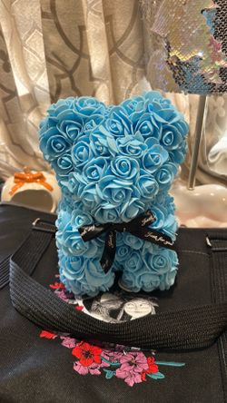 Light Blue Rose Bear