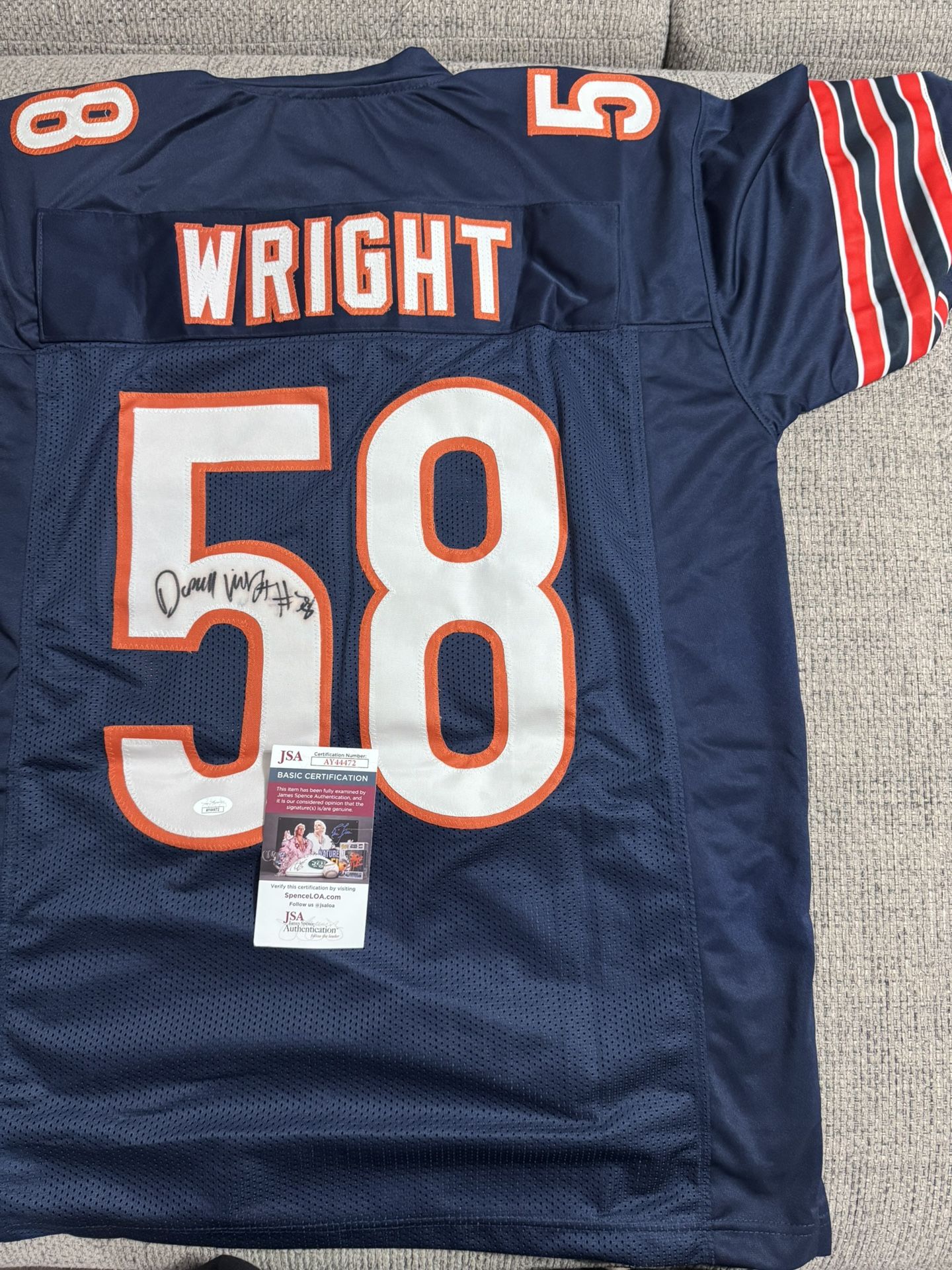 Darnell Wright Signed Autograph Custom Jersey - JSA Coa - Chicago Bears
