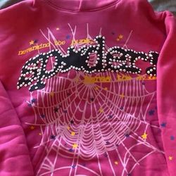 Sp5der Hoodie, Pink Size Medium