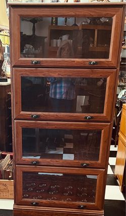 Vintage Barrister Style Mahogany Lawyer Cabinet Bookcase.