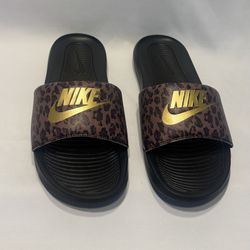 Nike Victori One Women’s Leopard Cheetah print Slides In Size 9