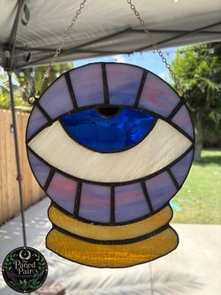 Crystal ball sun catcher stained glass