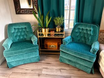 Vintage La-Z-Boy Swivel Rocker Chairs – Matching Pair