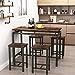  Recaceik 5 PCS Dining Table Set, Modern Kitchen Table and Chairs for 4, Wood Pub Bar Table Set Perfect for Breakfast Nook