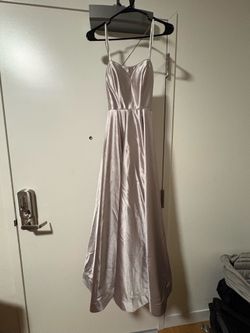 Light lilac satin formal gown