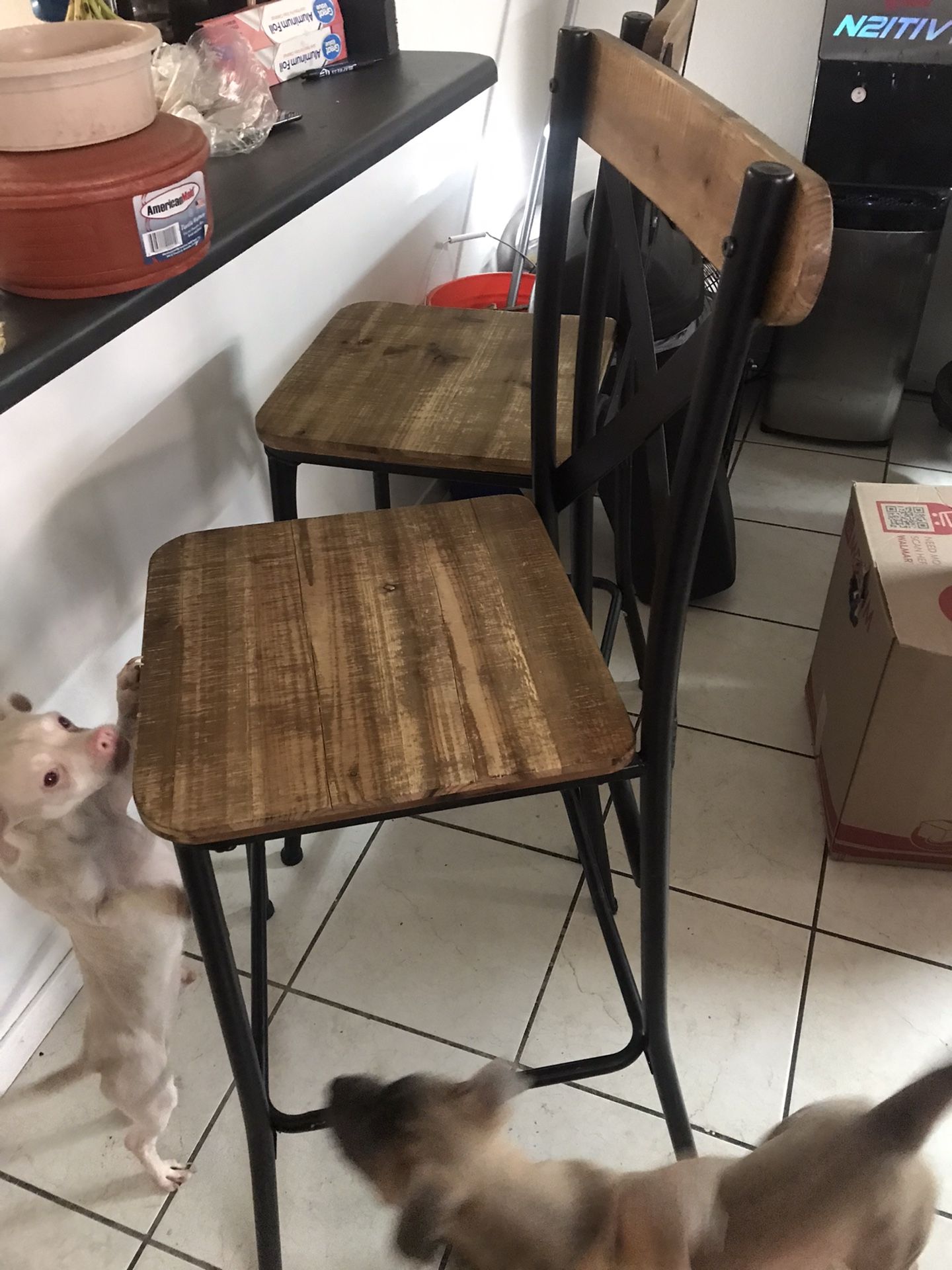 Metal/wood Bar Stools