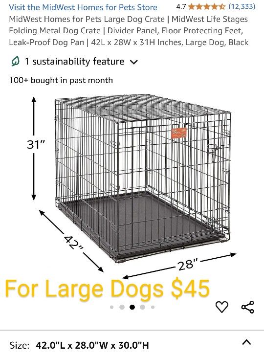 Large Dog Crate By MidWest homes For Pets "Life Stages"