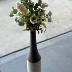 Tall Vase With Fake Flowers