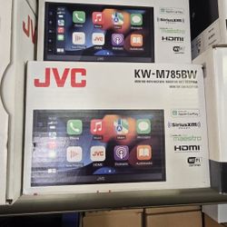 JVC KW-M785BW Wireless Apple CarPlay Android Auto Digital Media Player, Double Din, 6.8 Inch LCD Touchscreen, AM/FM, Bluetooth, USB Port, iDatalink Ma