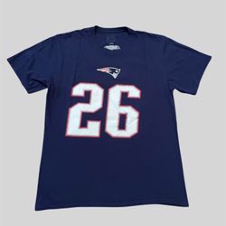 Sony Michel New England Patriots #26 navy blue jersey style T shirt Size Large 