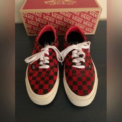 VANS Acer Ni Sp Checker Black/Red Shoes W 8.5 M 7