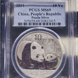 2011 SILVER PANDA PCGS MS69 