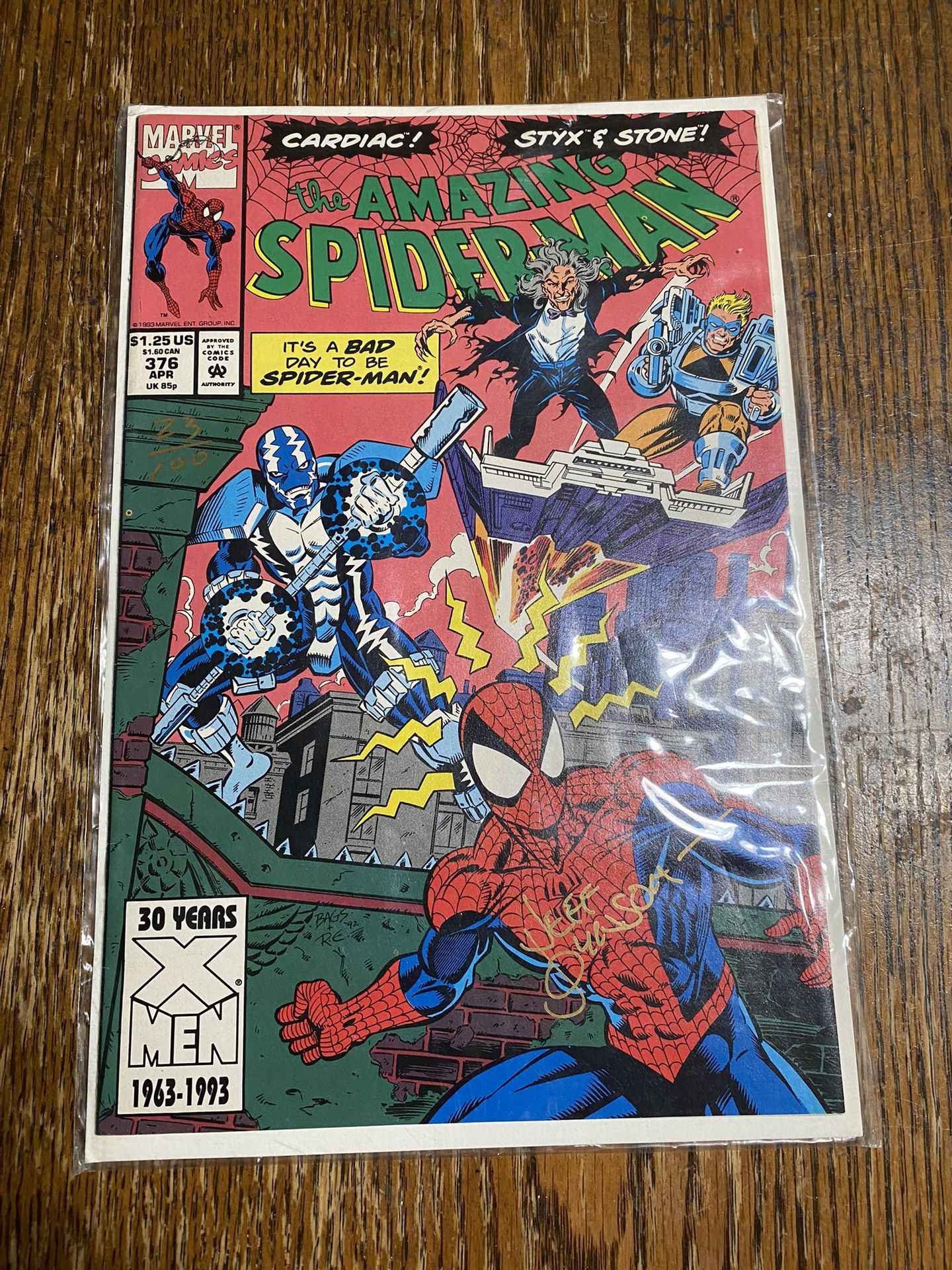 The Amazing Spider-Man #376 Signed By Jeff Johnson
