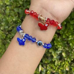 evil eye  butterfly bracelet 🤍🧿