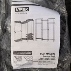 VIPEK Heavy-Duty Garment Rack – Adjustable Closet Organizer (Like New, Unassembled)