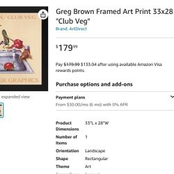 Funky Famous Greg Brwown Club Veg Framed Print