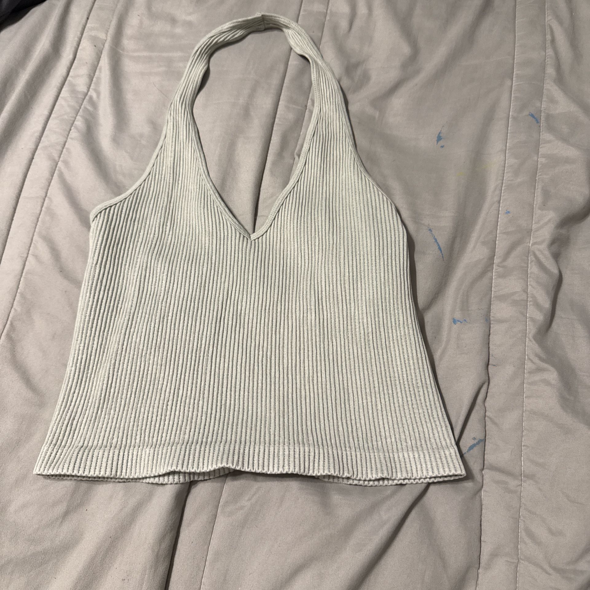 Green Halter Neck Crop Top