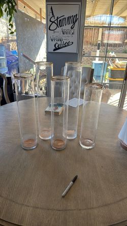 Set Of 5 Cylinder Vases 