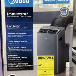Midea Smart Inverter Portable Air Conditioner - Cools, Dehumidifies & Ventilates