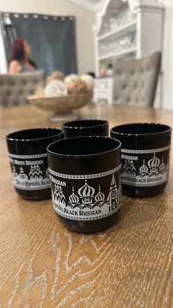 Black Russian Cocktail Glasses Set of 4