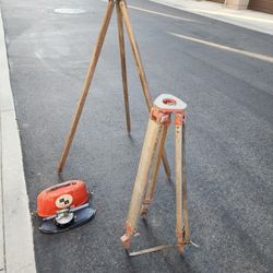 Vintage /antique Tripod (s) And Transit - Survey Equipment 