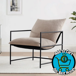 Mainstays Metal Framed Sling Accent Chair, Oatmeal *Deal Of The Day*