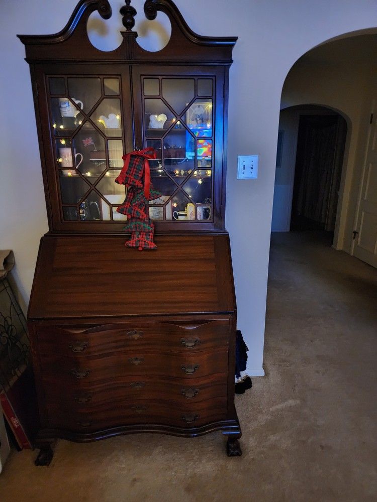 Hardwood Heirloom Federalist Style Secretary Desk