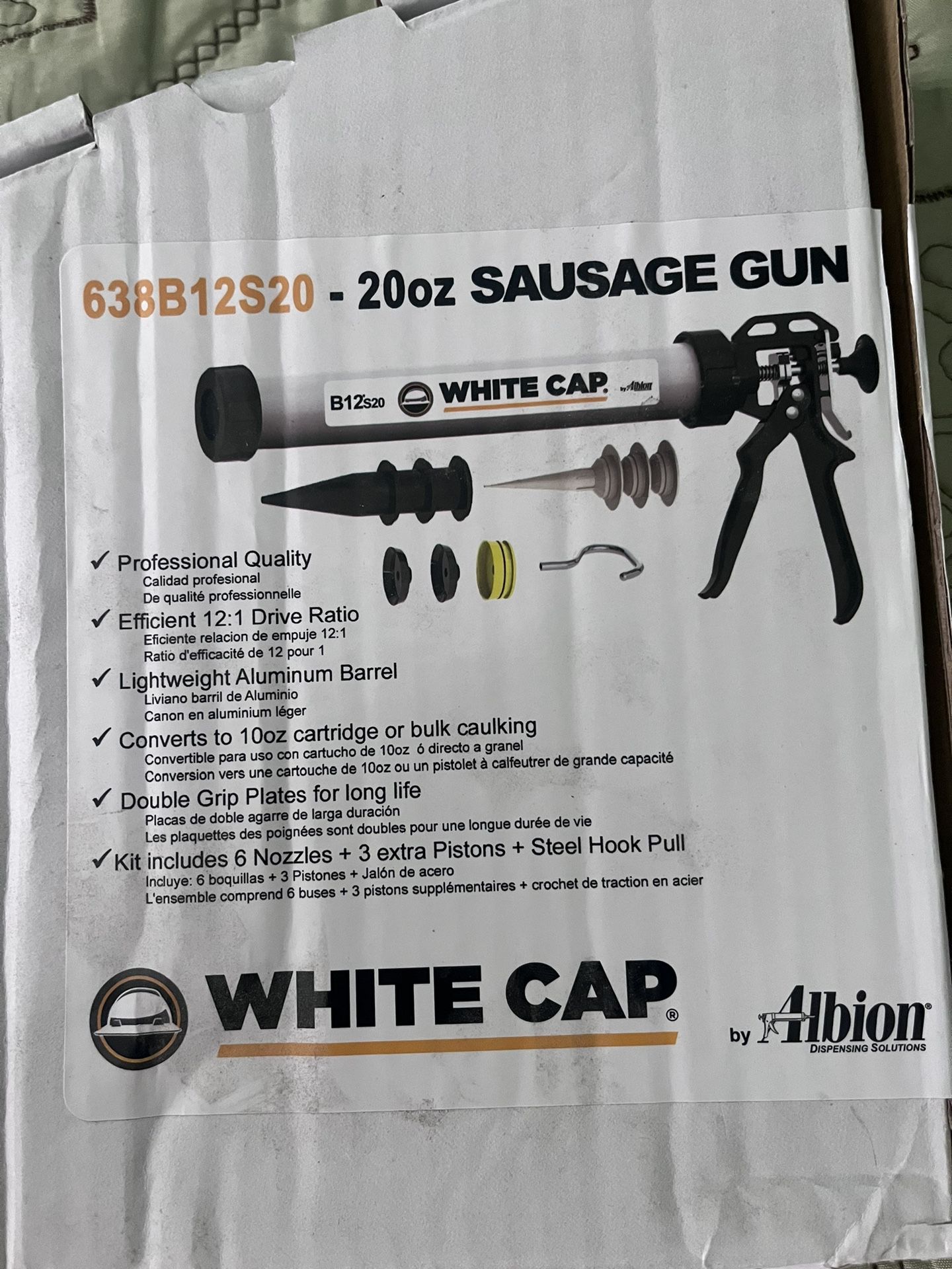 20oz Sausage Gun White Cap