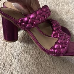 Pink chunky heels