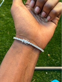 3MM sterling silver ( moissanite) bracelet