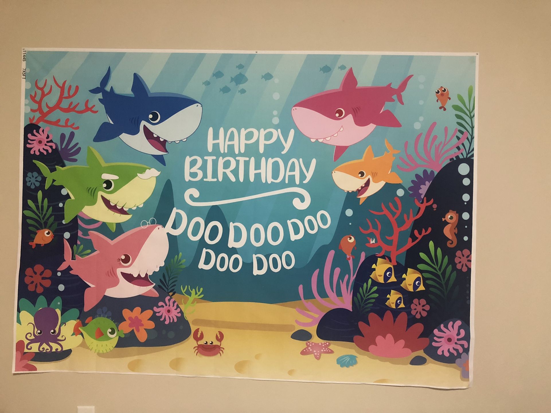 Baby Shark Backdrop For Birthday  