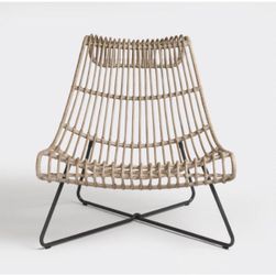 Rattan Lounge Chair with Metal Base