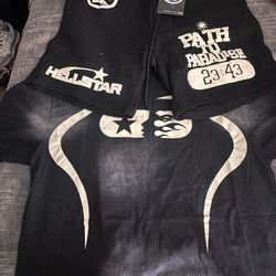 Hellstar Men Short Shirt Set 