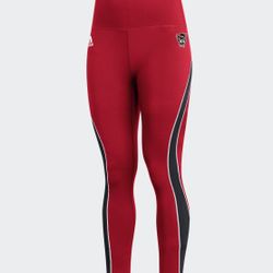  Adidas Red (NC STATE) Stadium STM Leggings Size Small New w/Tags 