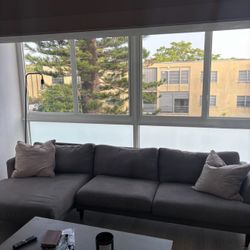 L Shaped Couch Gray Fabric Couch For Sale Price Negotiable