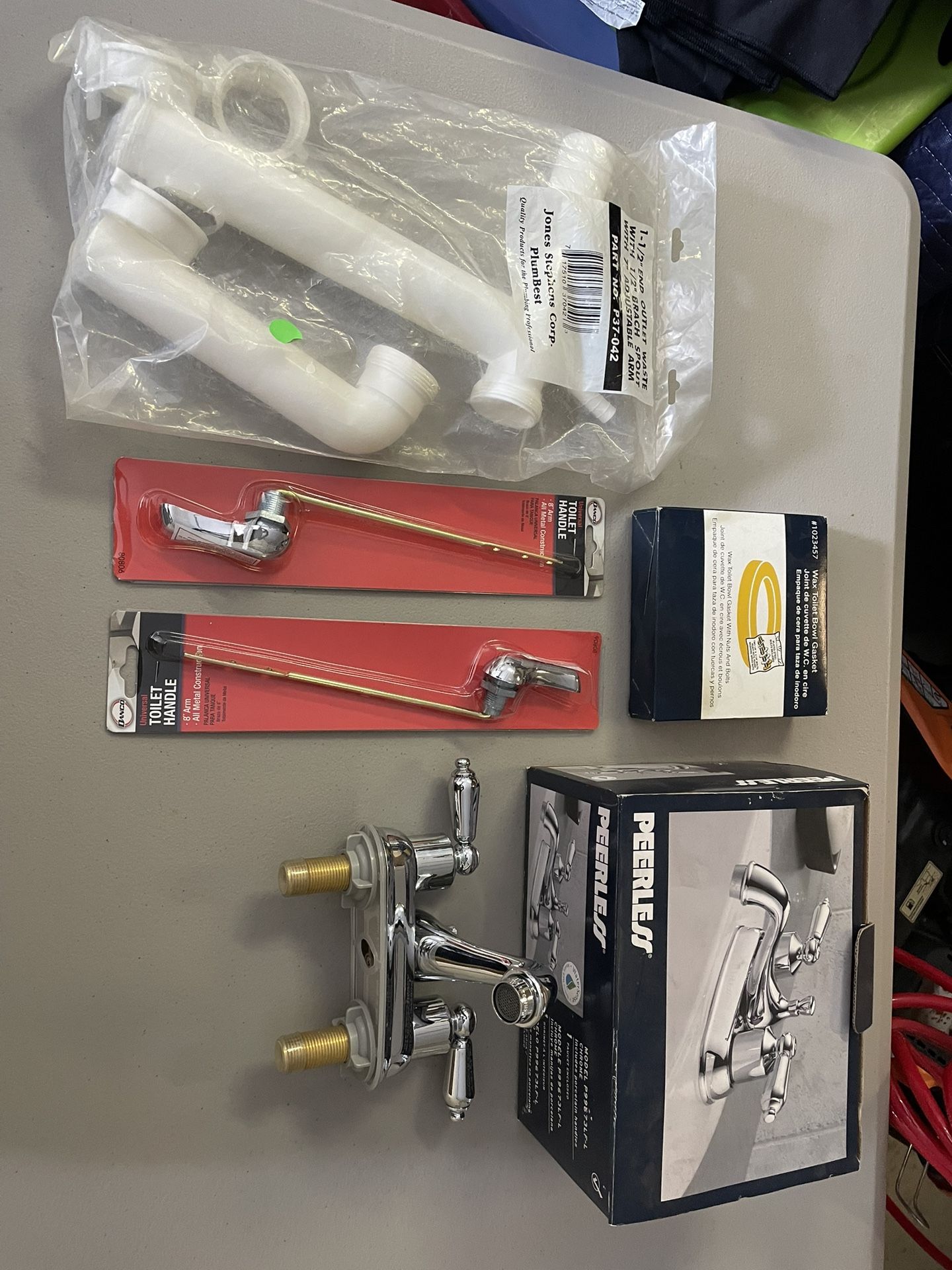 Box Of Plumbing Supplies- 4” New Faucet- All New