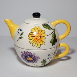 Floral Tea For One Teapot and Cup