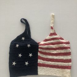 Women’s American Eagle Crochet Flag Top Size Small
