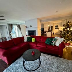 Comfortable Red Sectional Pull out Couch