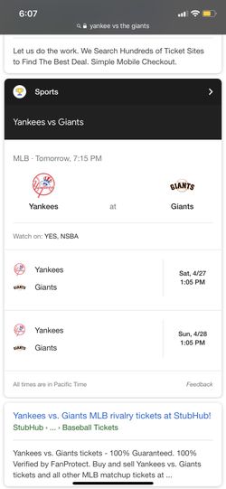 Baseball tickets