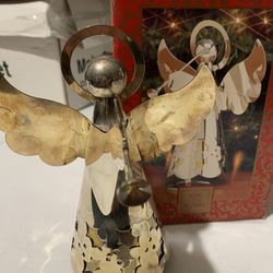 Brass Musical Rotating Christmas Angel