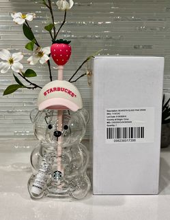 Starbucks Strawberry Glass Cup