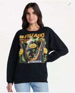 NWT Disney Black 'Villains' Graphic Crewneck Sweatshirt size small