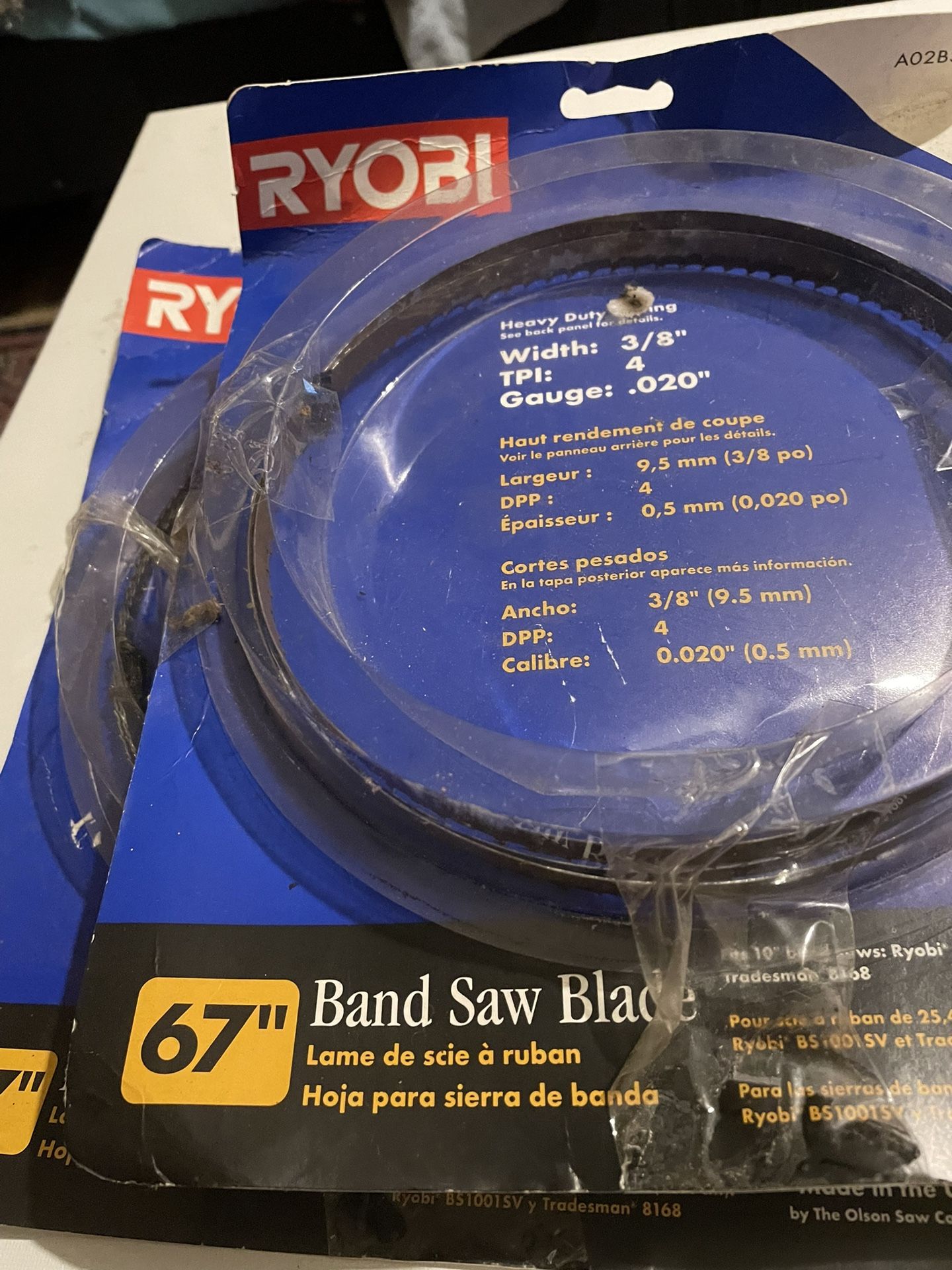 - [ ] Ryobi 67 inch Band Saw Blade 