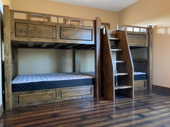 Bunk Beds & Loft Beds - custom made , solid wood - Queen / Twin holds adults ,