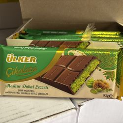 Ulker Dubai Pistachio Bar 93g Pistachio Filled Milk Chocolate With Crispy Kataif