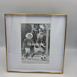 Thomasville Marketplace Gold Square Modern Frame 9"x 9" Picture 5"x7"+ White Mat