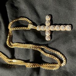 Diamond Cross And Gold Chain!