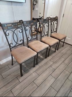 Ashley Furniture Tuscan Dining Chairs – Set of 4 (Iron Scroll Back)